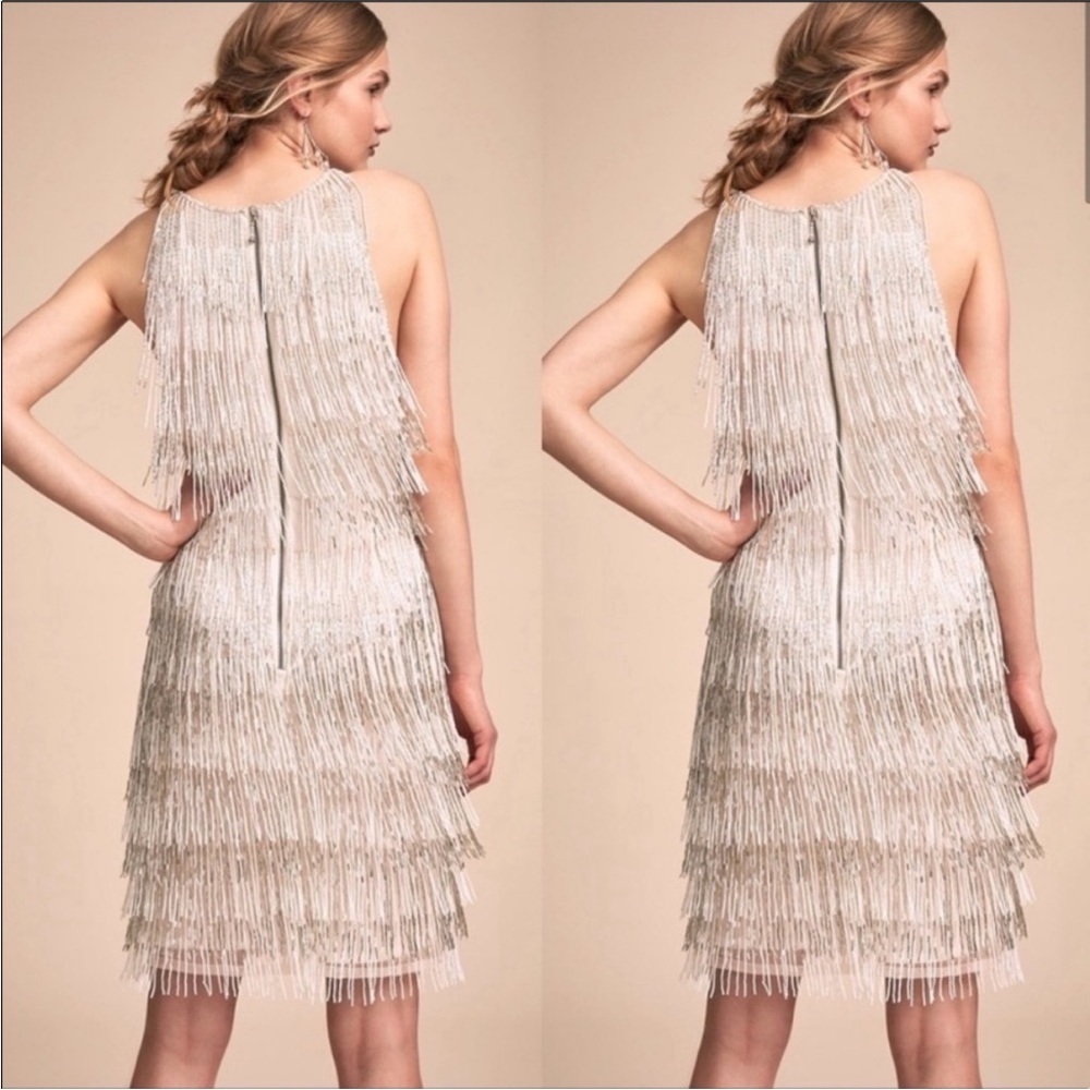 BHLDN White Cream Sheath Midi Dress Halter Sleeveless - Picture 4 of 8